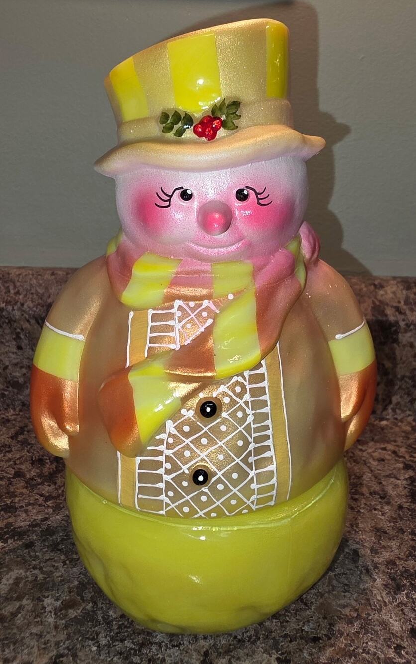 2026 Limited Edition Signed Fenton Dande Delight Snowman Fairy Light #30/50